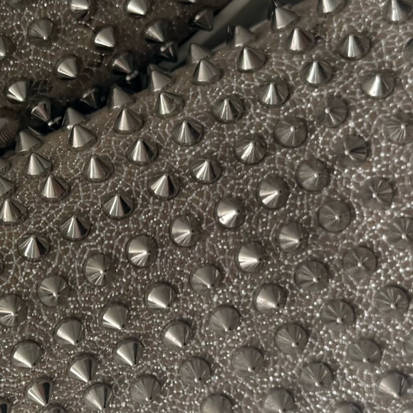 Christian Louboutin Roller Boat Men's Spiked Slip-On Shoes - Silver - Picture 2 of 16